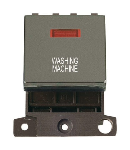 Minigrid & Modules Minigrid Ingot Printed 20A DP Ingot Switch With Neon - Black Nickel - Washing Machine