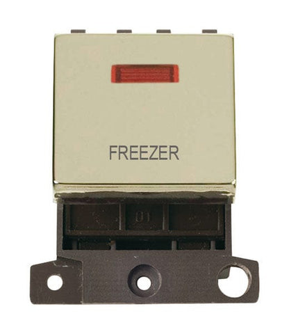 Minigrid & Modules Minigrid Ingot Printed 20A DP Ingot Switch With Neon - Brass - Freezer