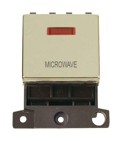 Minigrid & Modules Minigrid Ingot Printed 20A DP Ingot Switch With Neon - Brass - Microwave