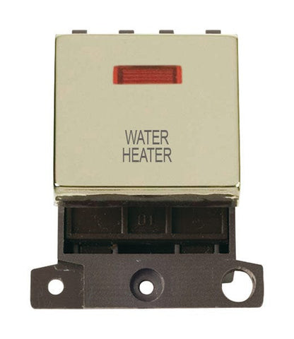 Minigrid & Modules Minigrid Ingot Printed 20A DP Ingot Switch With Neon - Brass - Water Heater