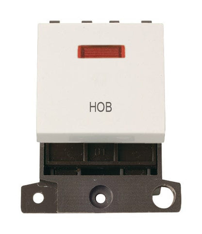 Minigrid & Modules Minigrid Plastic Printed 20A DP Switch With Neon - Polar White - Hob