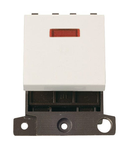 Minigrid & Modules Minigrid Plastic 20A DP Switch With Neon - Polar White