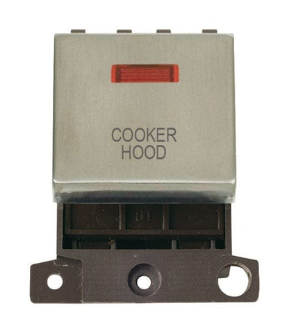 Minigrid & Modules Minigrid Ingot Printed 20A DP Ingot Switch With Neon - Stainless Steel - Cooker Hood
