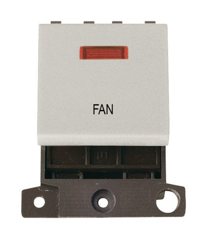 Minigrid & Modules Minigrid Plastic Printed 20A DP Switch With Neon - Click White - Fan