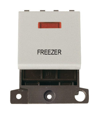 Minigrid & Modules Minigrid Plastic Printed 20A DP Switch With Neon - Click White - Freezer