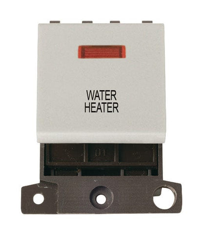 Minigrid & Modules Minigrid Plastic Printed 20A DP Switch With Neon - Click White - Water Heater