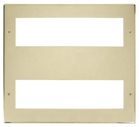 New Media Large Media Front Plate (2 X 8 Module) - Brass