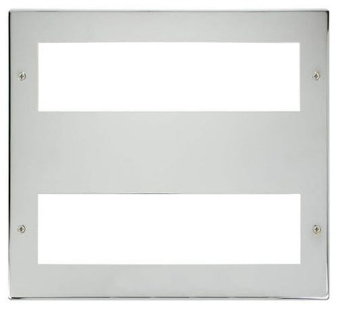 New Media Large Media Front Plate (2 X 8 Module) - Chrome