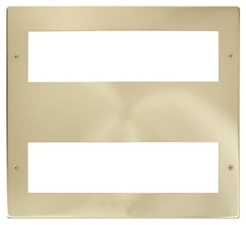 New Media Large Media Front Plate (2 X 8 Module) - Satin Brass