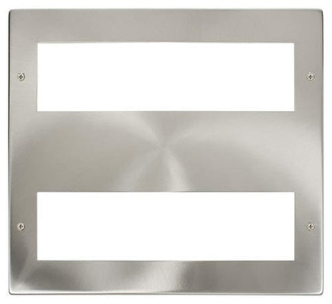 New Media Large Media Front Plate (2 X 8 Module) - Satin Chrome