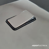 Screwless Polished Chrome - Black Trim - Slim Plate Screwless Polished Chrome 2 Gang Retractive Toggle Light Switch