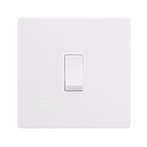 Screwless Plate Polar White 20A Double Pole Switch With Flex Outlet - White Insert