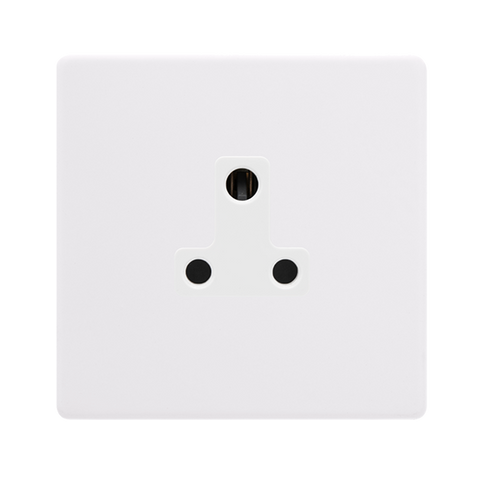 Screwless Plate Polar White 5A Round Pin Socket - White Insert