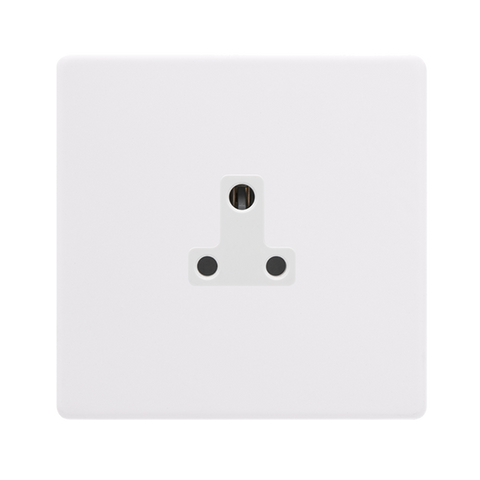 Screwless Plate Polar White 2A Round Pin Socket - White Insert