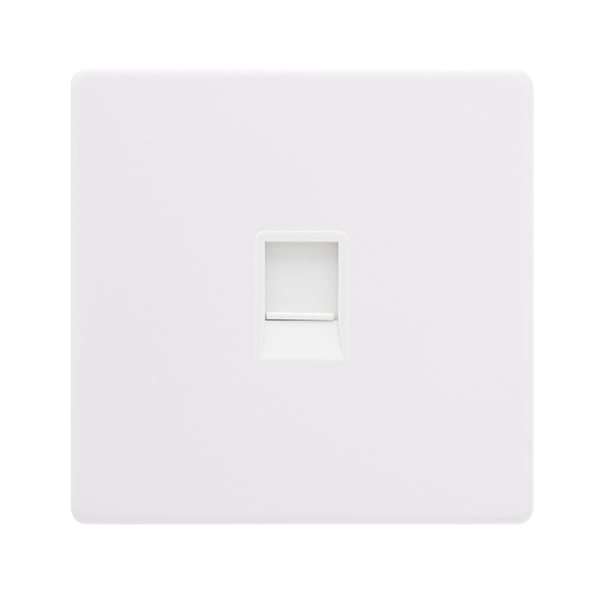 Screwless Plate Polar White Single Rj11 (Irish/Us) Outlet - White Inse ...