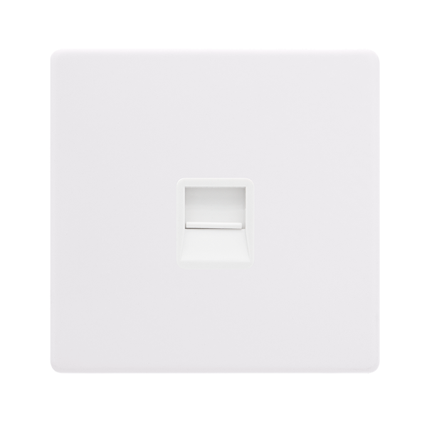 Tel Outlet Screwless Plate Polar White Single Telephone Master Outlet - White Ins ...