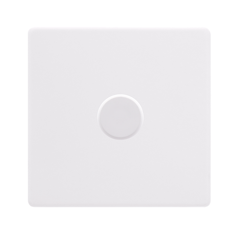 Screwless Plate Polar White 1 Gang 2 Way LED 100W Trailing Edge Dimmer Light Switch