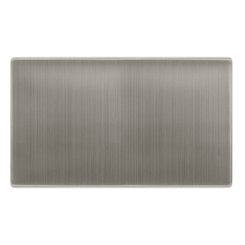 Screwless Plate Stainless Steel 2 Gang Blank Plate - SE Home