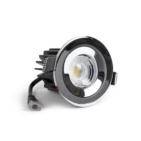Polished Chrome CCT Fire Rated LED Dimmable 10W IP65 Downlight - SE Home