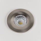 LED Downlights Brushed Chrome CCT Fire Rated LED Dimmable 10W IP65 Downlight