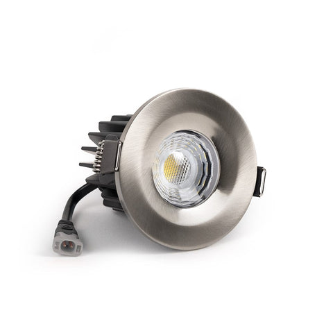 Brushed Chrome CCT Fire Rated LED Dimmable 10W IP65 Downlight - SE Home