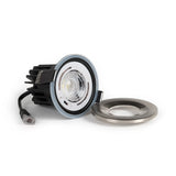 Brushed Chrome CCT Fire Rated LED Dimmable 10W IP65 Downlight - SE Home