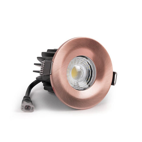 LED Downlights Brushed Copper CCT Fire Rated LED Dimmable 10W IP65 Downlight
