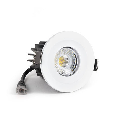 LED Downlights White Fixed CCT Colour Changing Fire Rated LED Dimmable IP65 10W Downlight