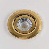 LED Downlights Brushed Brass Adjustable Tiltable 4k Fire Rated LED 6W IP44 Dimmable Downlight