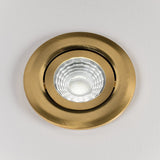 LED Downlights Brushed Brass Adjustable Tiltable 4k Fire Rated LED 6W IP44 Dimmable Downlight