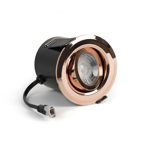 Rose Gold Tiltable Adjustable 4k Fire Rated LED 6W IP44 Dimmable Downlight - SE Home