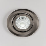 LED Downlights Brushed Chrome Adjustable Tiltable 4K Fire Rated LED 6W IP44 Dimmable Downlight