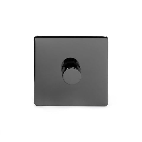 Screwless Black Nickel 1 Gang 2 Way Intelligent Trailing Dimmer Light Switch - SE Home