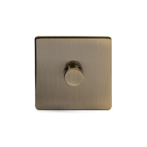 Screwless Antique Brass 1 Gang 2 Way Intelligent Trailing Dimmer Light Switch - SE Home