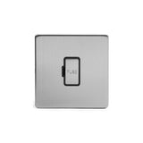 Screwless Brushed Chrome 13A Double Pole Unswitched Fuse Connection Unit - SE Home