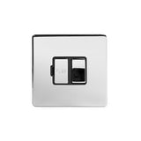 Screwless Polished Chrome 13A Double Pole Switched Fuse Connection Unit Light Switch - SE Home