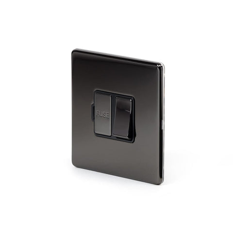 Screwless Black Nickel 13A Double Pole Switched Fuse Connection Unit - SE Home