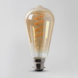 LED Vintage Bulbs 4w B22 Vintage Edison ST64 LED Light Bulb 1800K Spiral Filament Teardrop Dimmable