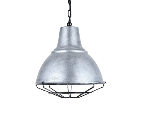 Compton Blackened Chrome Caged Bell Hallway Pendant Light - SE Home