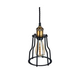 Denman Cone Industrial Black Cage Pendant Light - SE Home
