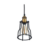 Pendant Lights Denman Cone Industrial Black Cage Pendant Light