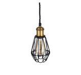 Pendant Lights Denman Industrial Black Caged Teardrop Pendant Light