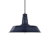 Hand Painted Iron Pendant Lights Large Argyll Industrial Pendant Light Squid Ink Navy Blue