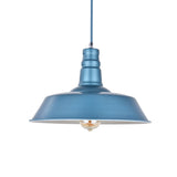 Hand Painted Iron Pendant Lights Aston Blue Industrial Breakfast Bar Pendant Light - Argyll