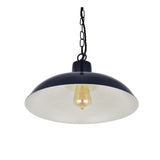 Hand Painted Iron Pendant Lights Portland Reclaimed Style Industrial Pendant Light Squid Ink Navy Blue