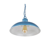 Hand Painted Iron Pendant Lights Portland Reclaimed Style Industrial Pendant Light Aston Blue