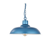 Hand Painted Iron Pendant Lights Portland Reclaimed Style Industrial Pendant Light Aston Blue