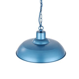 Hand Painted Iron Pendant Lights Portland Reclaimed Style Industrial Pendant Light Aston Blue