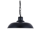 Portland Reclaimed Style Industrial Pendant Light Matt Black - SE Home