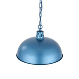 Hand Painted Iron Pendant Lights Berwick Rustic Dome Pendant Light Aston Blue